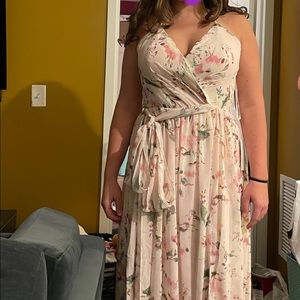 Size 12 REVELRY HANNAH FLORAL BLUSH BRIDESMAID DRESS